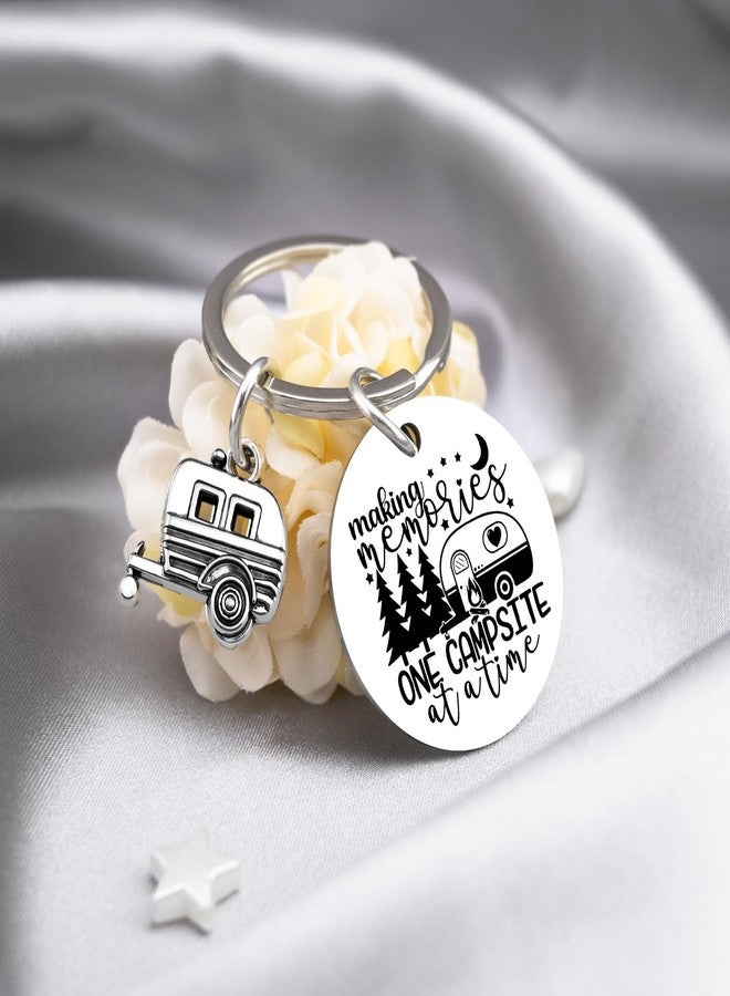 MOEXUKO Happy Camper Keychain Camper Decor Camping Gifts for Women Men Camping Accessories for RV Campers Camp Lovers Friends Birthday Christmas Gifts Campers Accessories Keyring - Image 5
